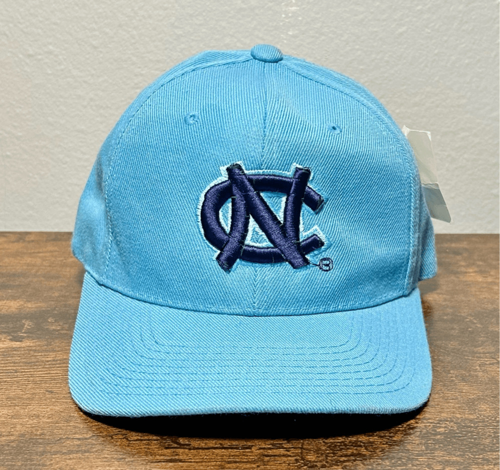 Vintage UNC North Carolina Tar Heels Blue Fitted Hat by Hunter Sz 6 7/8 NWT